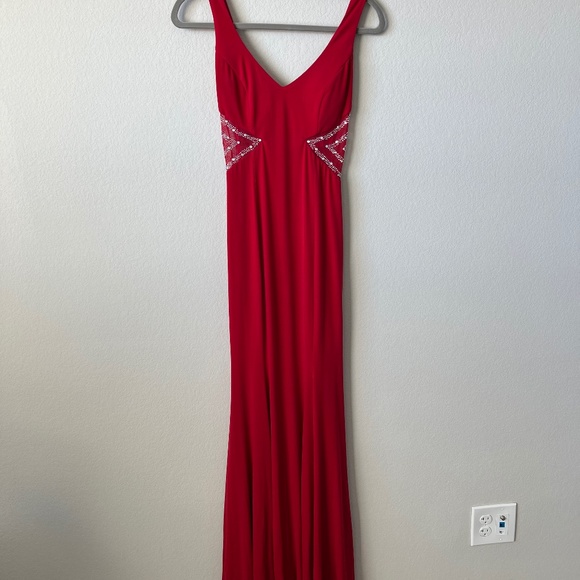 Red mermaid prom dress - Picture 1 of 4